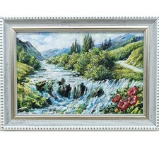 Cascata di montagna dipinto